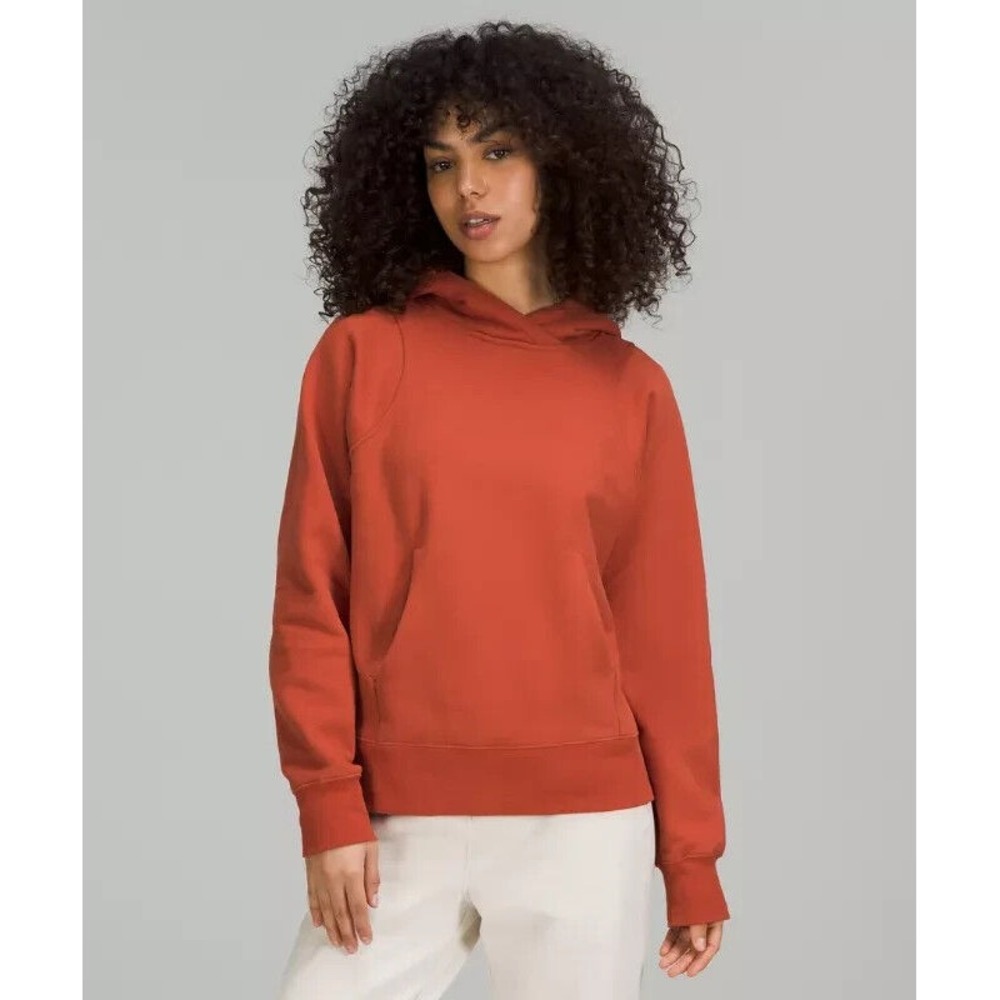 Lululemon women's relaxed fit fleece Hoodie Orange Size 8 New with‎ tags